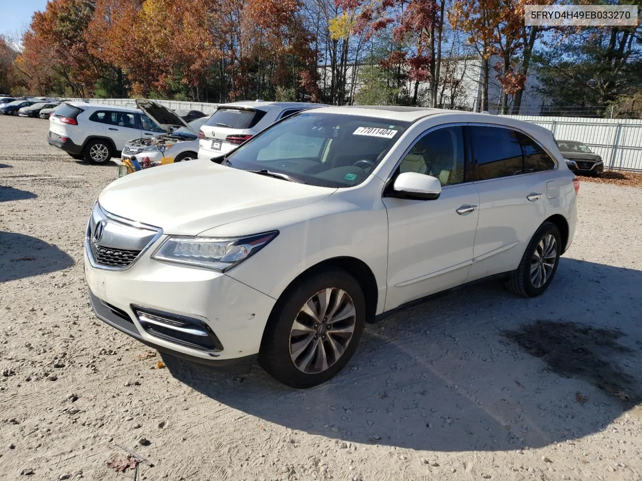 2014 Acura Mdx Technology VIN: 5FRYD4H49EB033270 Lot: 77011404