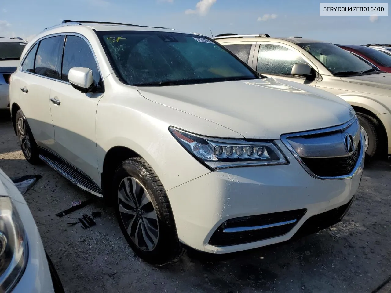 2014 Acura Mdx Technology VIN: 5FRYD3H47EB016400 Lot: 77028234