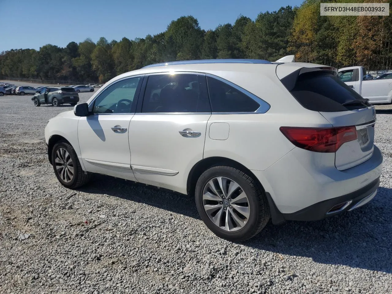 2014 Acura Mdx Technology VIN: 5FRYD3H48EB003932 Lot: 77178354