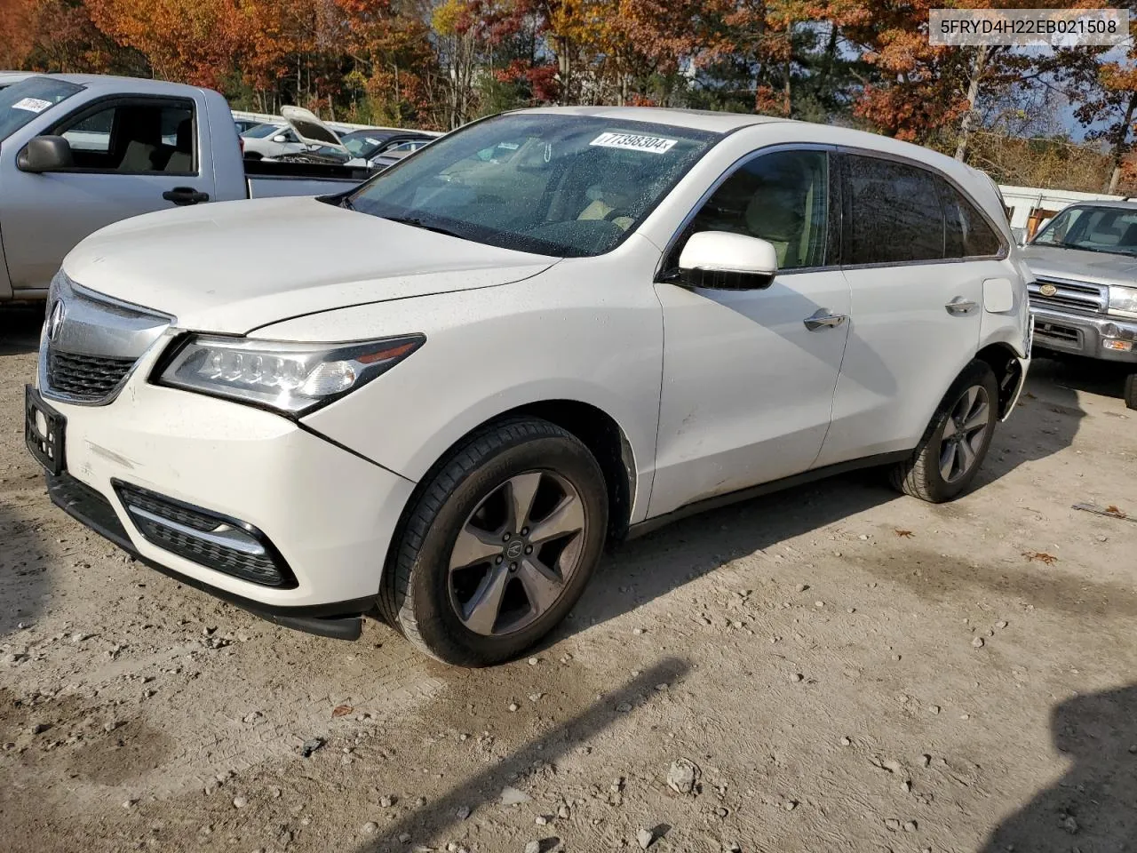 2014 Acura Mdx VIN: 5FRYD4H22EB021508 Lot: 77398304