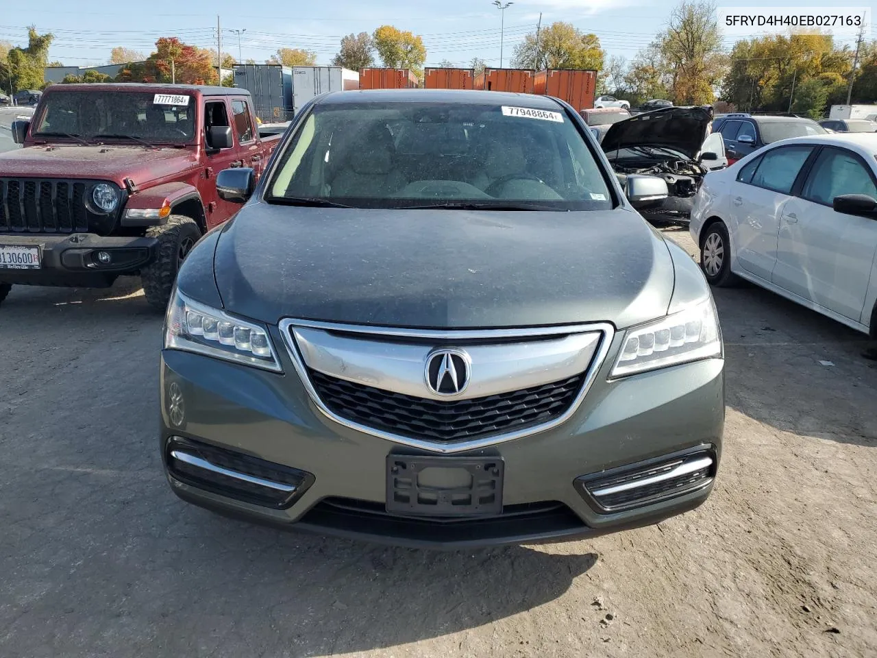 2014 Acura Mdx Technology VIN: 5FRYD4H40EB027163 Lot: 77948864