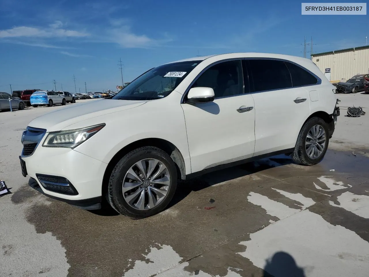 2014 Acura Mdx Technology VIN: 5FRYD3H41EB003187 Lot: 78081234