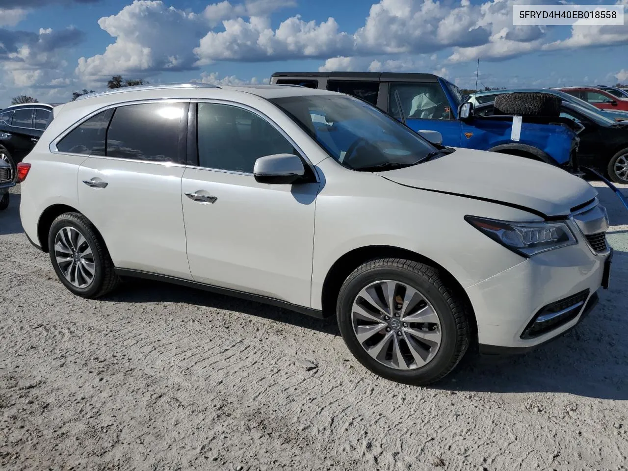 2014 Acura Mdx Technology VIN: 5FRYD4H40EB018558 Lot: 78400044