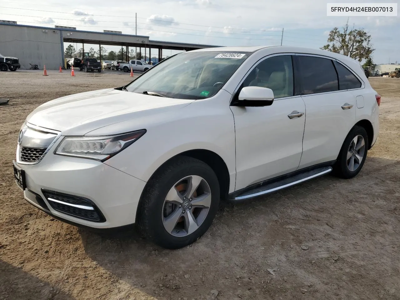 2014 Acura Mdx VIN: 5FRYD4H24EB007013 Lot: 78428624