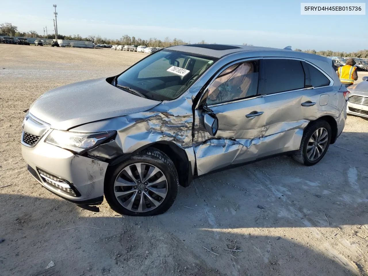 2014 Acura Mdx Technology VIN: 5FRYD4H45EB015736 Lot: 78618024