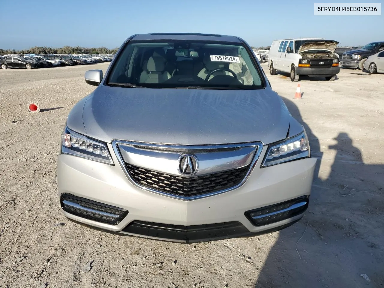 2014 Acura Mdx Technology VIN: 5FRYD4H45EB015736 Lot: 78618024