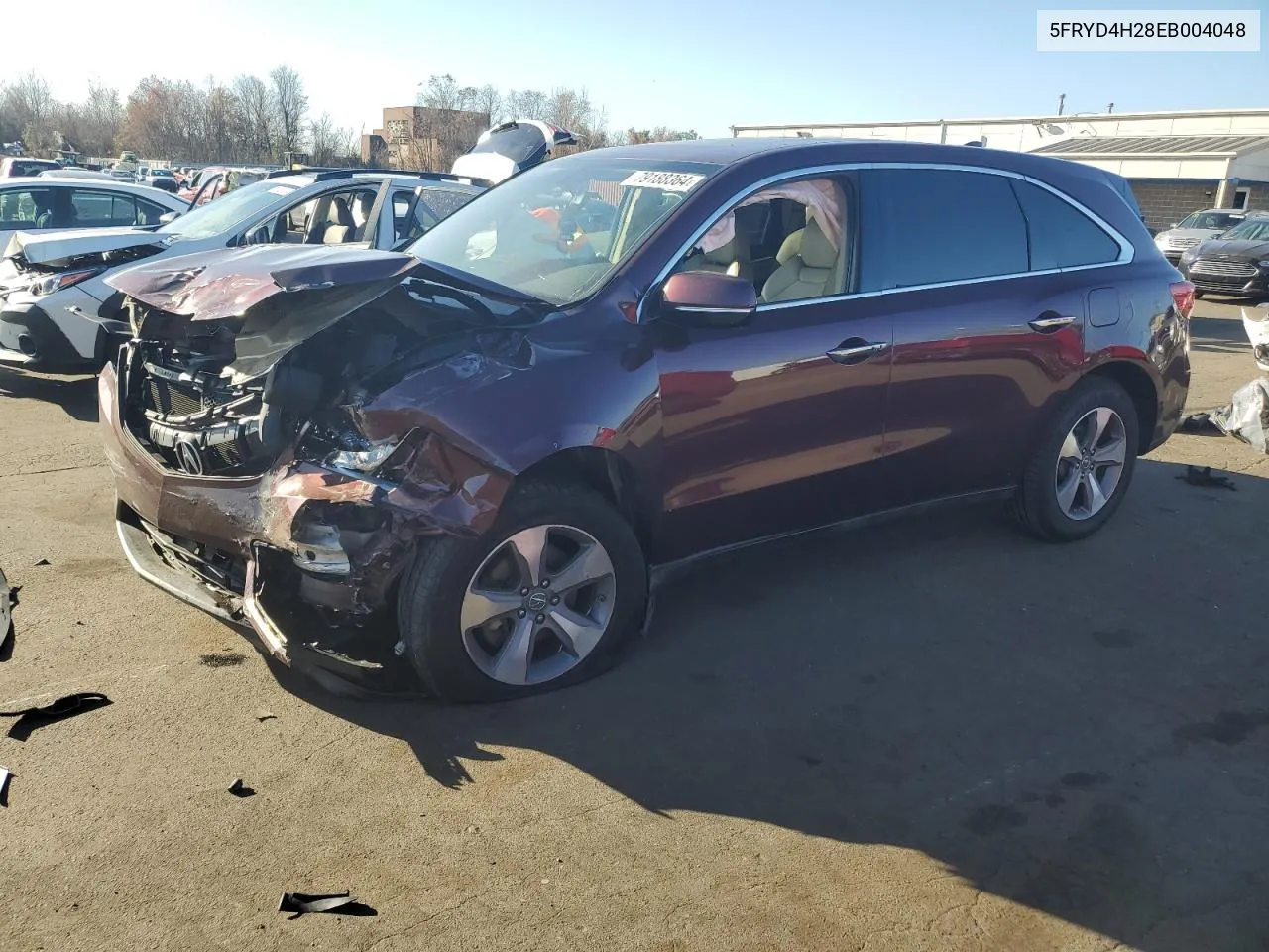 2014 Acura Mdx VIN: 5FRYD4H28EB004048 Lot: 79188364