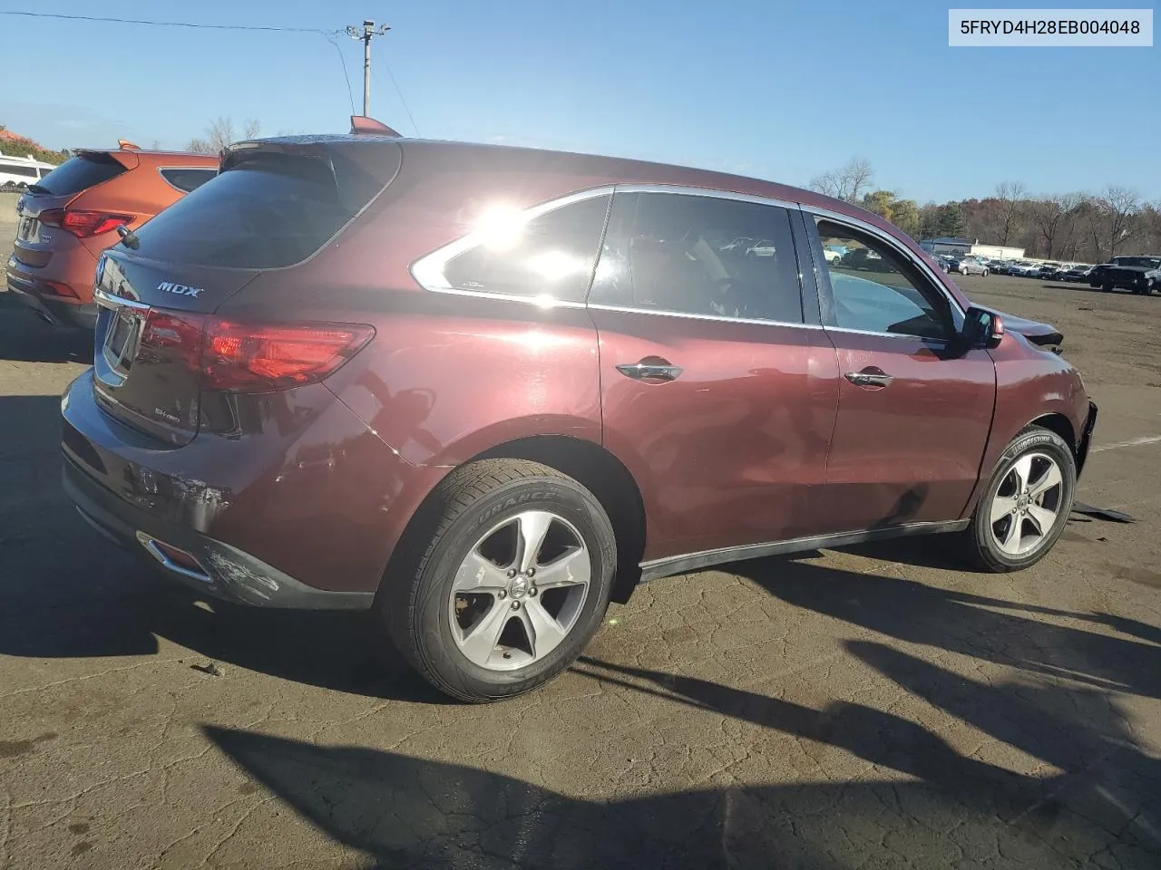 2014 Acura Mdx VIN: 5FRYD4H28EB004048 Lot: 79188364