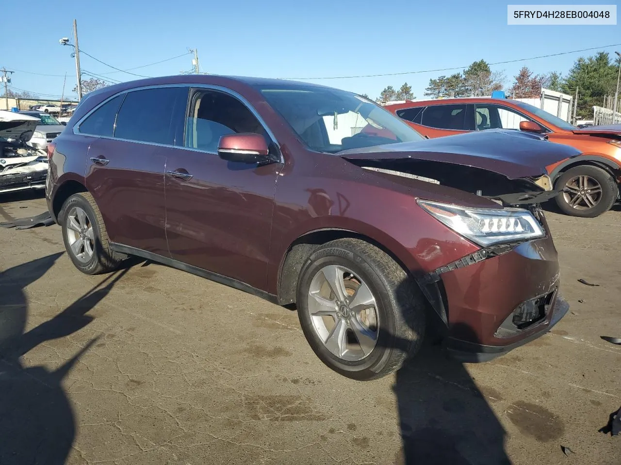 2014 Acura Mdx VIN: 5FRYD4H28EB004048 Lot: 79188364