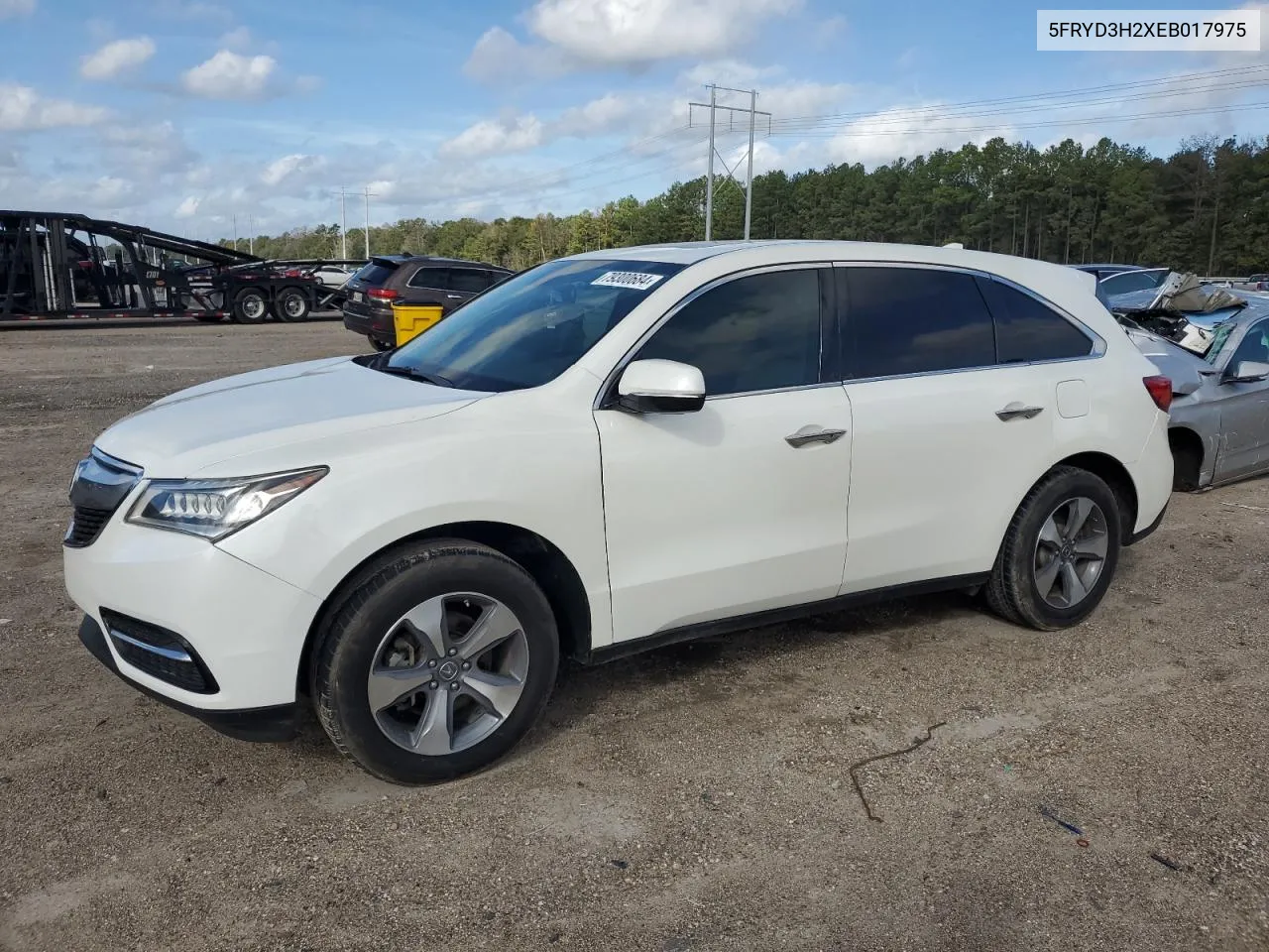 2014 Acura Mdx VIN: 5FRYD3H2XEB017975 Lot: 79300684