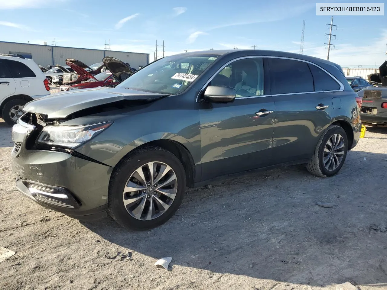 2014 Acura Mdx Technology VIN: 5FRYD3H48EB016423 Lot: 79745434