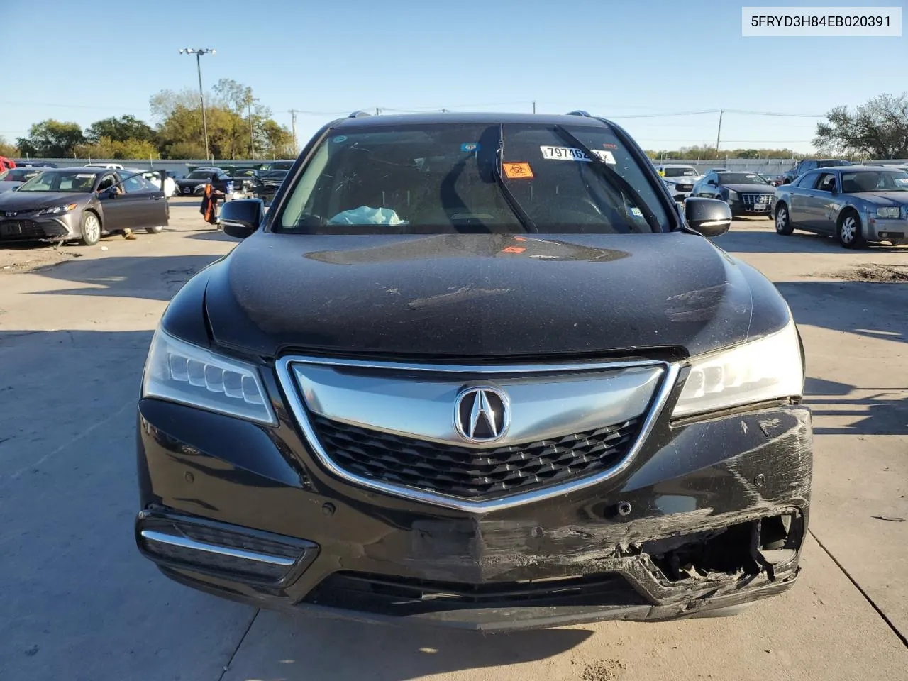 2014 Acura Mdx Advance VIN: 5FRYD3H84EB020391 Lot: 79746234