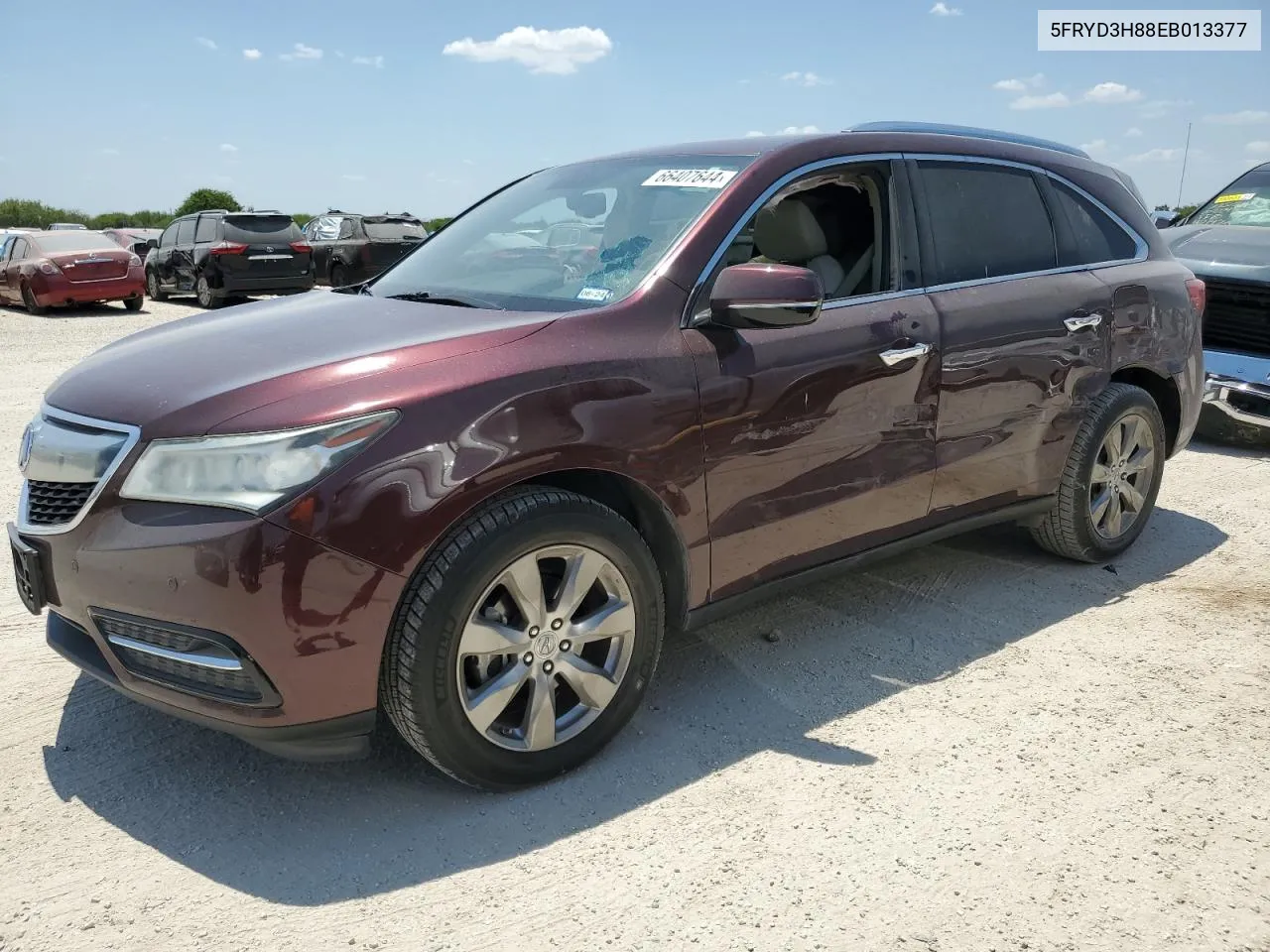 2014 Acura Mdx Advance VIN: 5FRYD3H88EB013377 Lot: 80423224