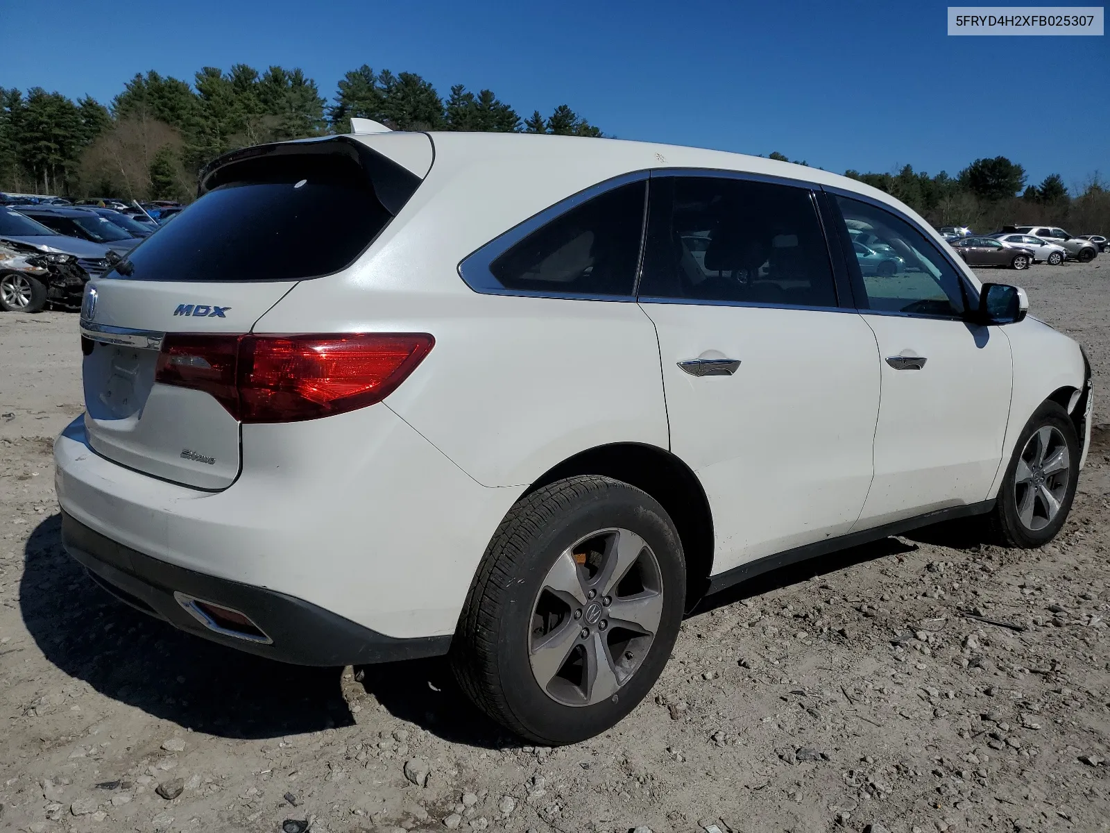 2015 Acura Mdx VIN: 5FRYD4H2XFB025307 Lot: 51893324