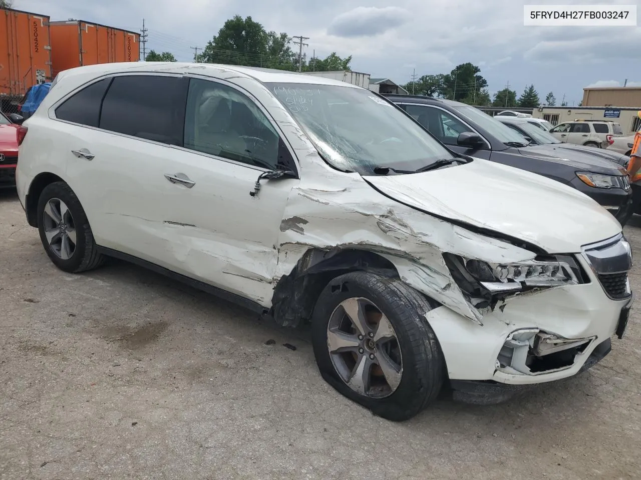 2015 Acura Mdx VIN: 5FRYD4H27FB003247 Lot: 54595474