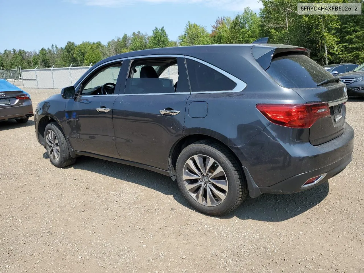 2015 Acura Mdx Technology VIN: 5FRYD4H4XFB502612 Lot: 65807624