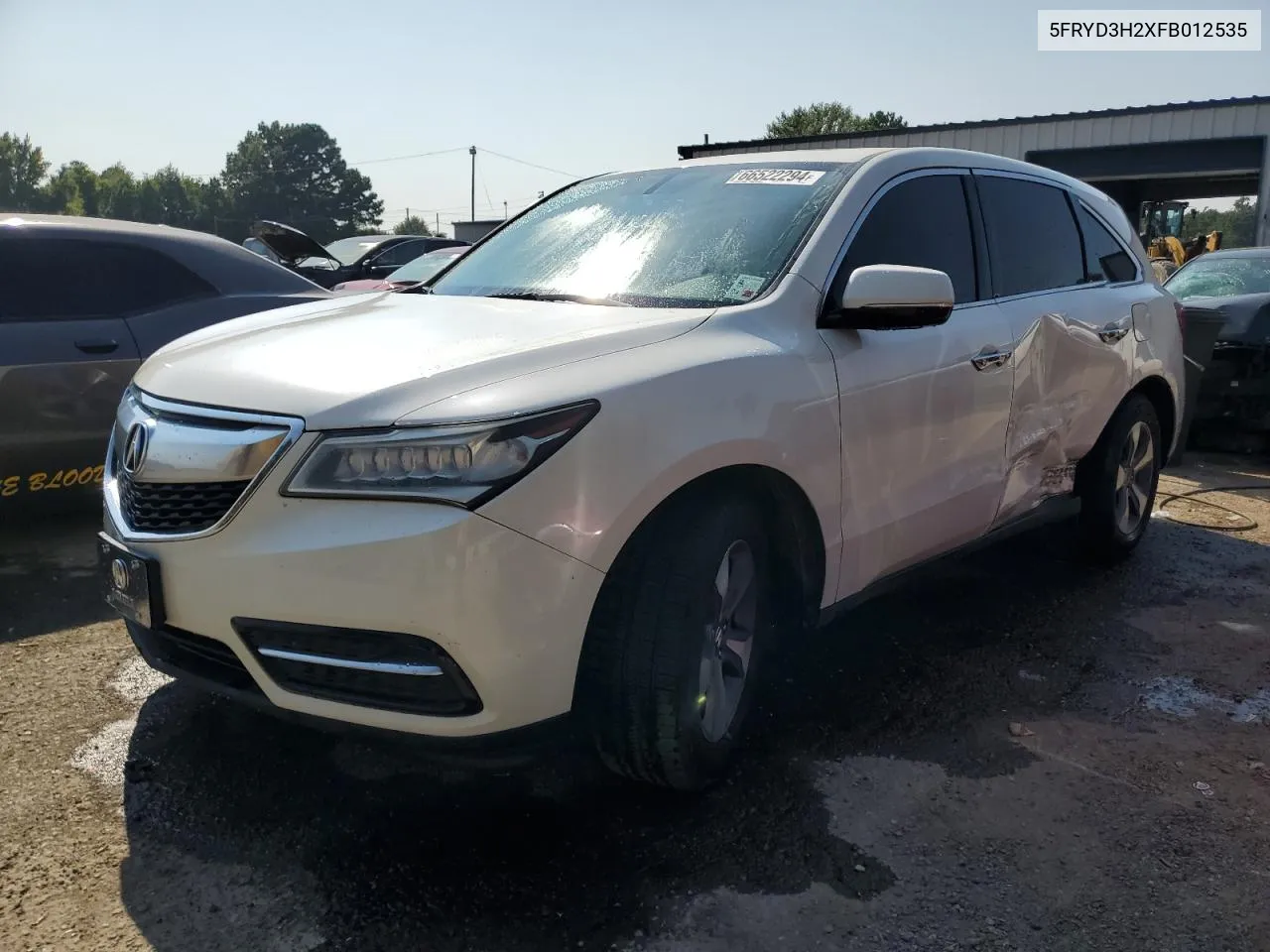 2015 Acura Mdx VIN: 5FRYD3H2XFB012535 Lot: 66522294