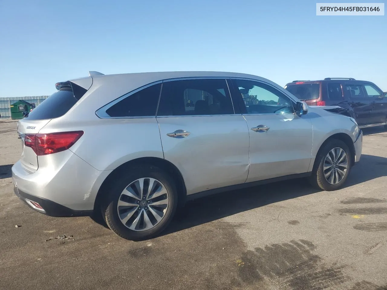 2015 Acura Mdx Technology VIN: 5FRYD4H45FB031646 Lot: 68225454