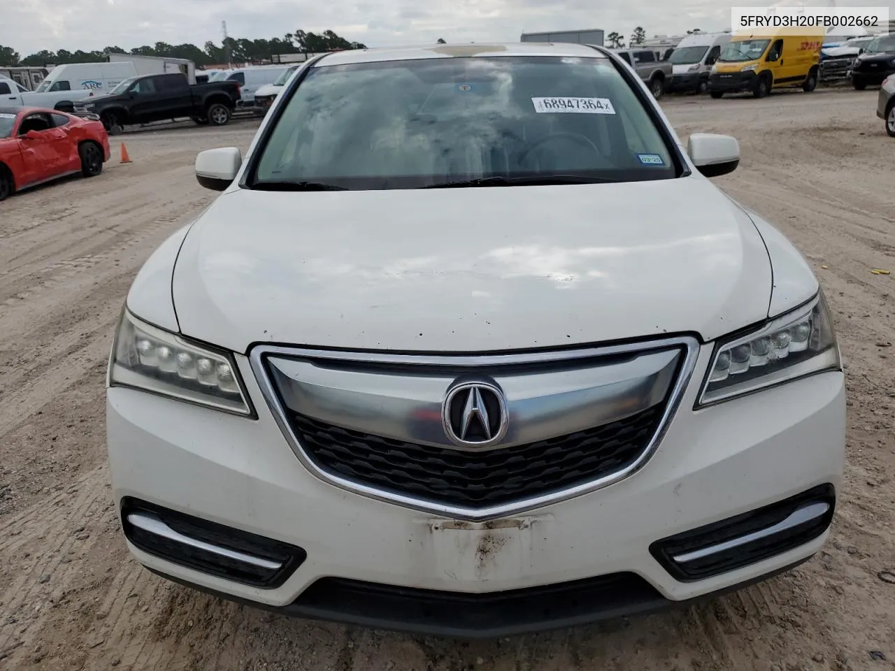 2015 Acura Mdx VIN: 5FRYD3H20FB002662 Lot: 68947364