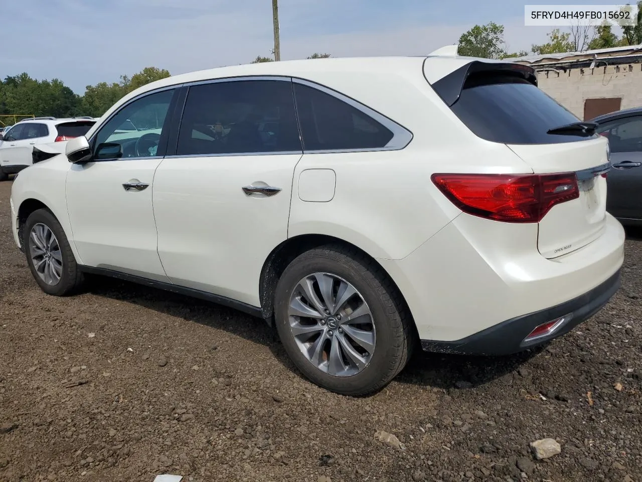 2015 Acura Mdx Technology VIN: 5FRYD4H49FB015692 Lot: 69206614