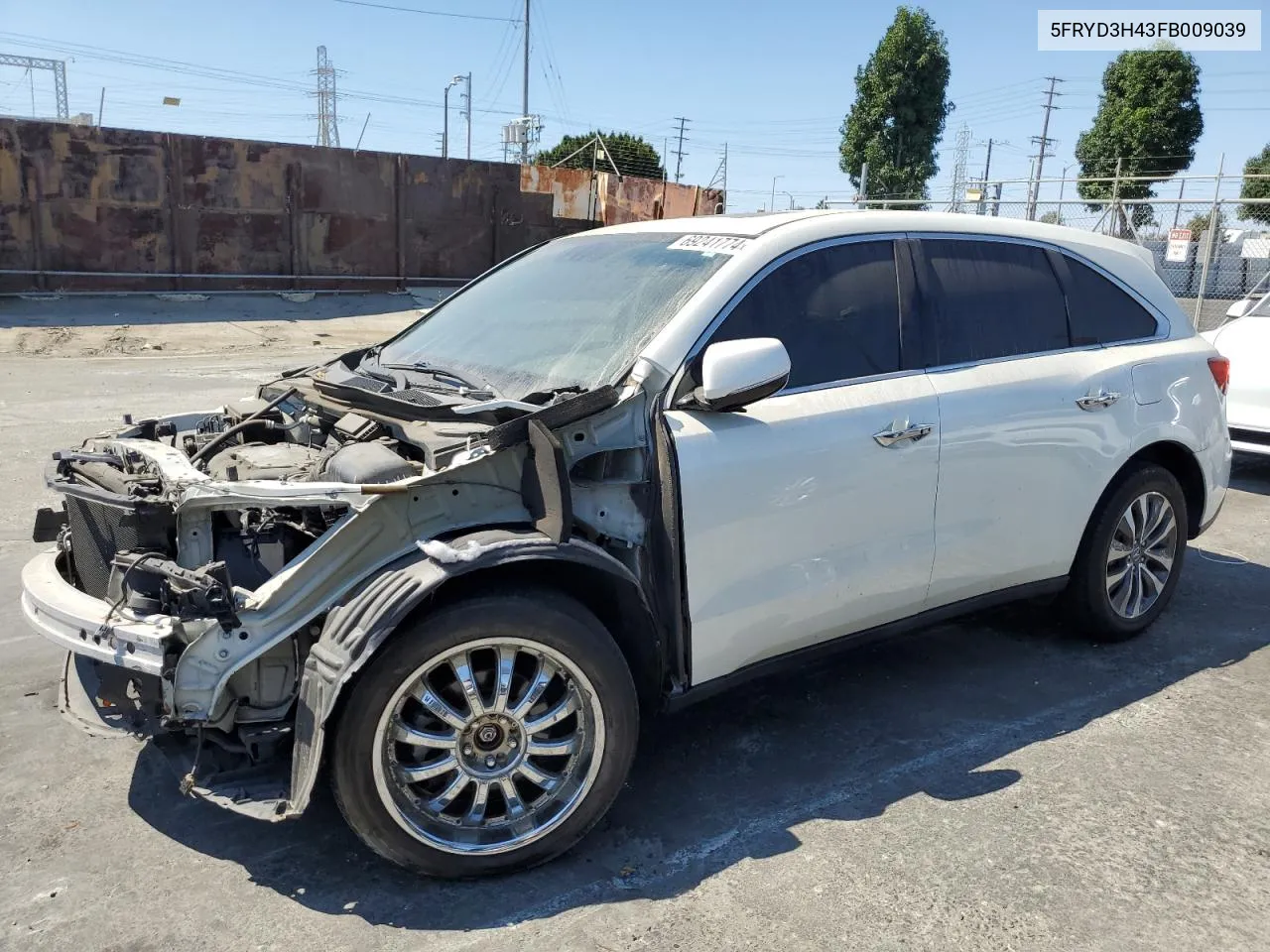 2015 Acura Mdx Technology VIN: 5FRYD3H43FB009039 Lot: 69241774