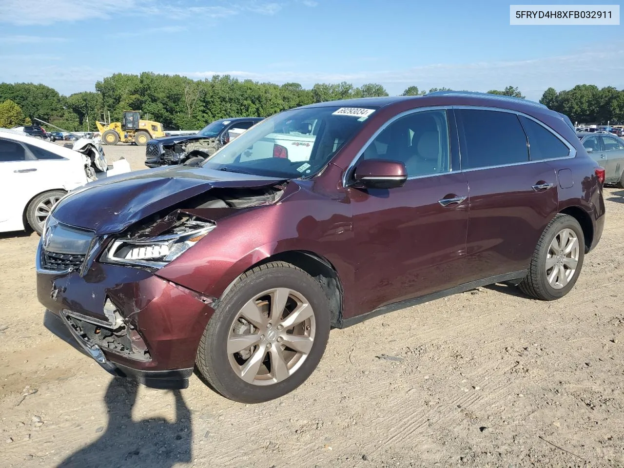 2015 Acura Mdx Advance VIN: 5FRYD4H8XFB032911 Lot: 69293034