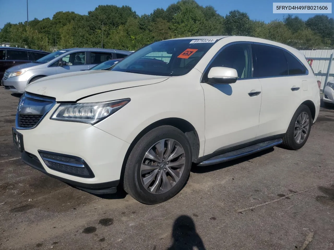 2015 Acura Mdx Technology VIN: 5FRYD4H49FB021606 Lot: 69793244