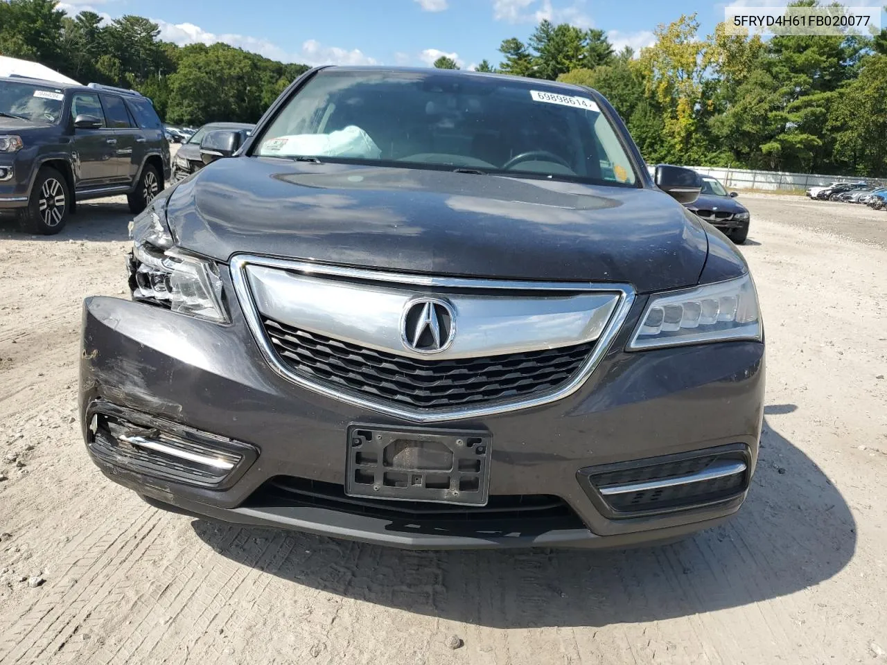 2015 Acura Mdx Technology VIN: 5FRYD4H61FB020077 Lot: 69898614