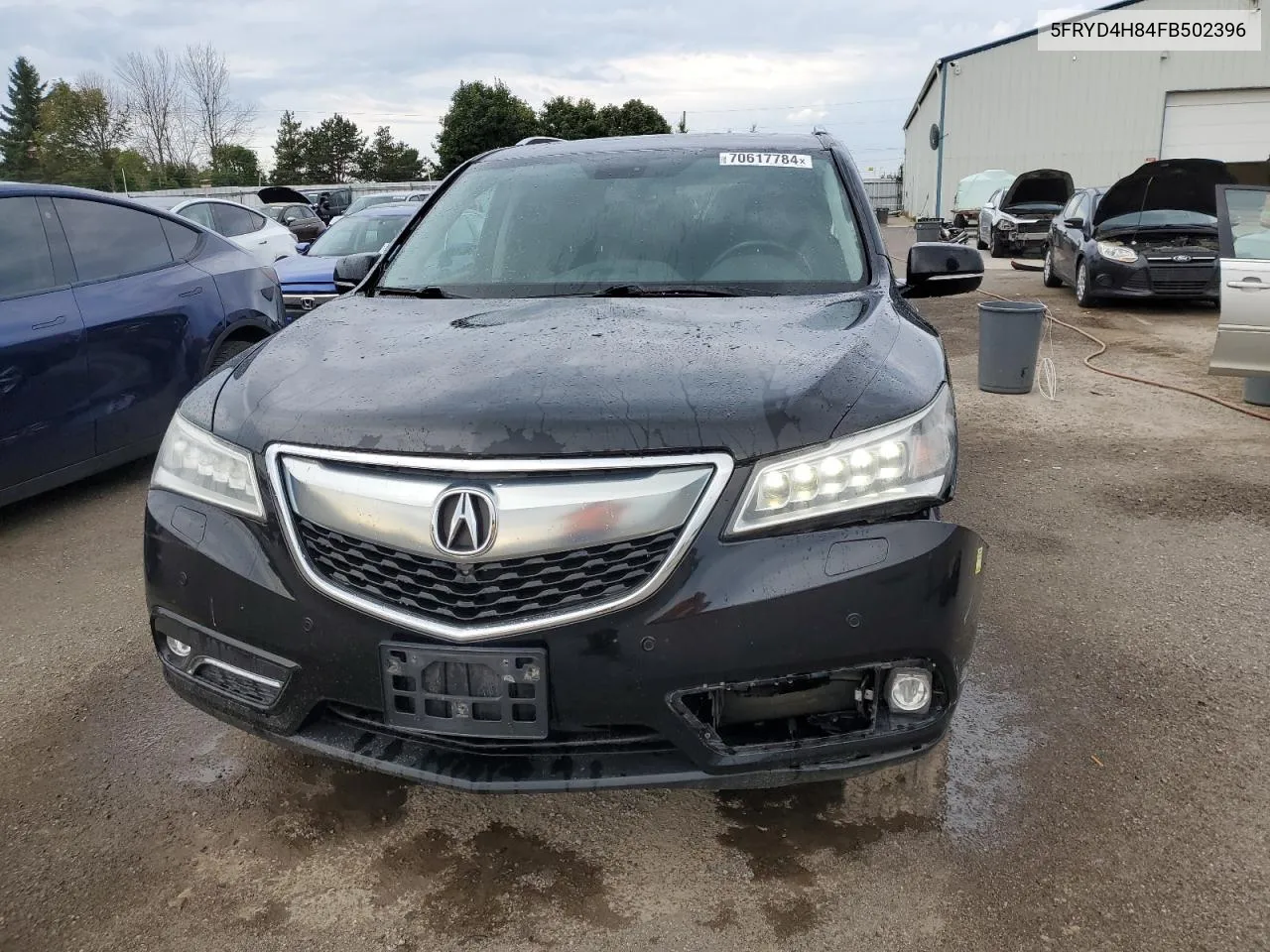 2015 Acura Mdx Advance VIN: 5FRYD4H84FB502396 Lot: 70617784