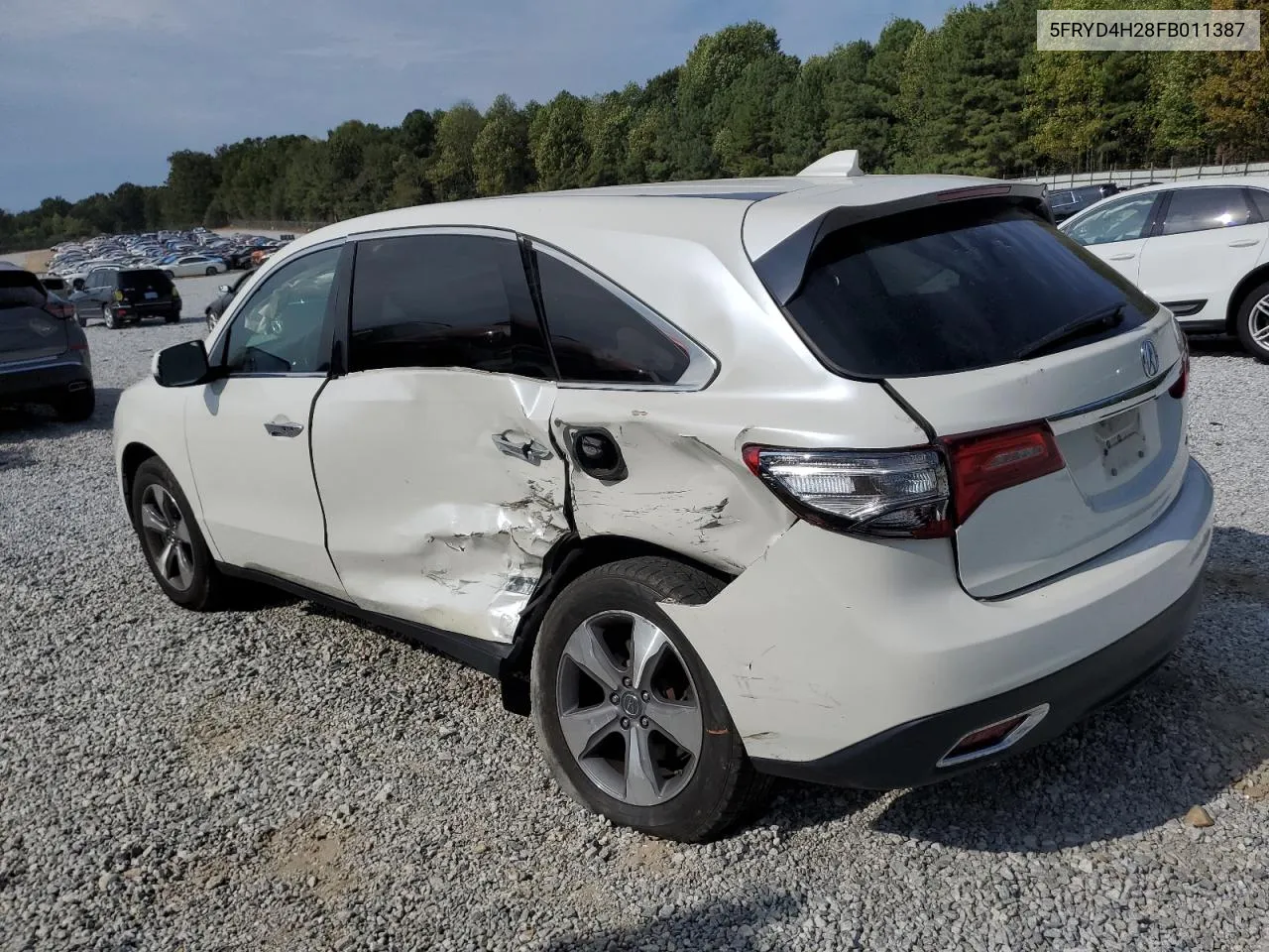 2015 Acura Mdx VIN: 5FRYD4H28FB011387 Lot: 71269574