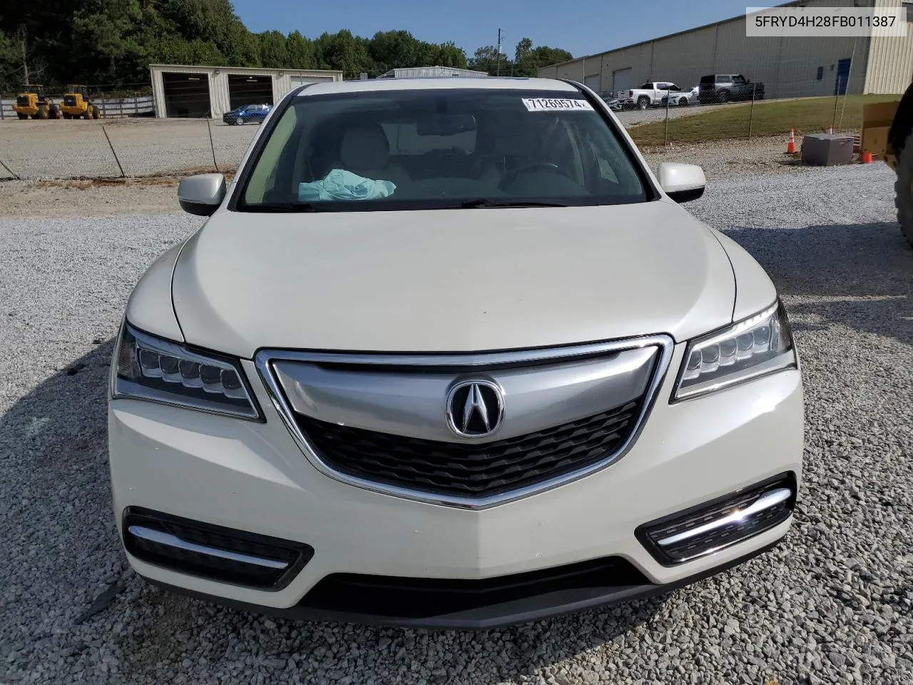 2015 Acura Mdx VIN: 5FRYD4H28FB011387 Lot: 71269574