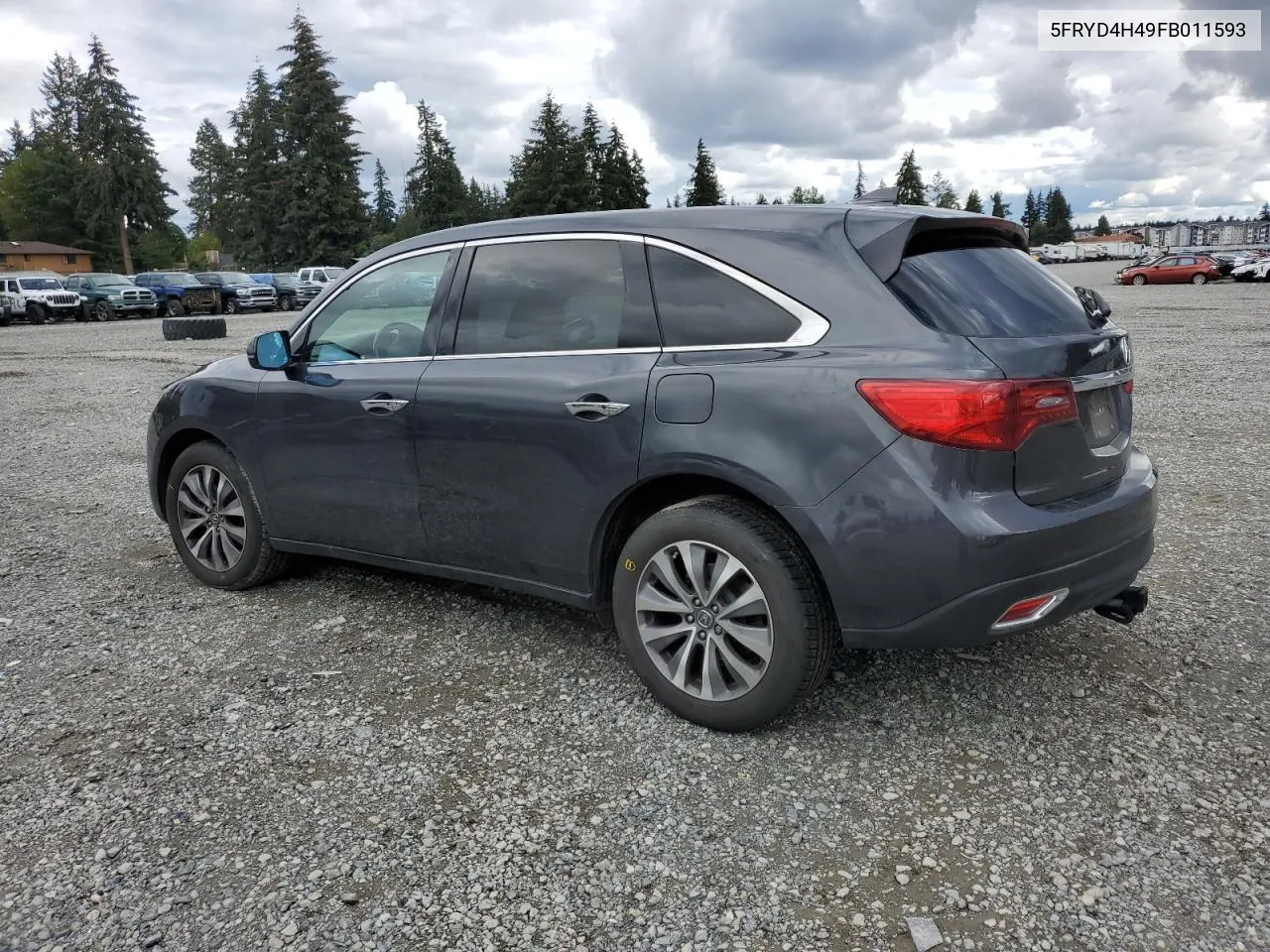 2015 Acura Mdx Technology VIN: 5FRYD4H49FB011593 Lot: 71399514