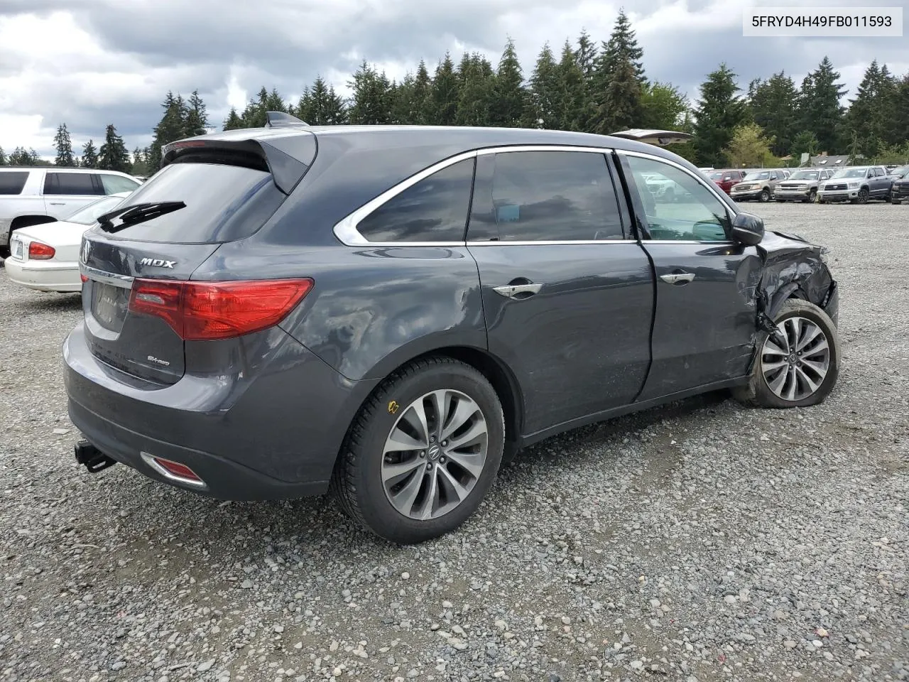 2015 Acura Mdx Technology VIN: 5FRYD4H49FB011593 Lot: 71399514