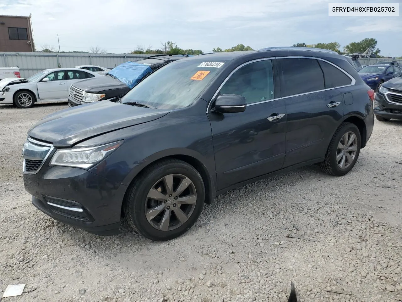 2015 Acura Mdx Advance VIN: 5FRYD4H8XFB025702 Lot: 71626234