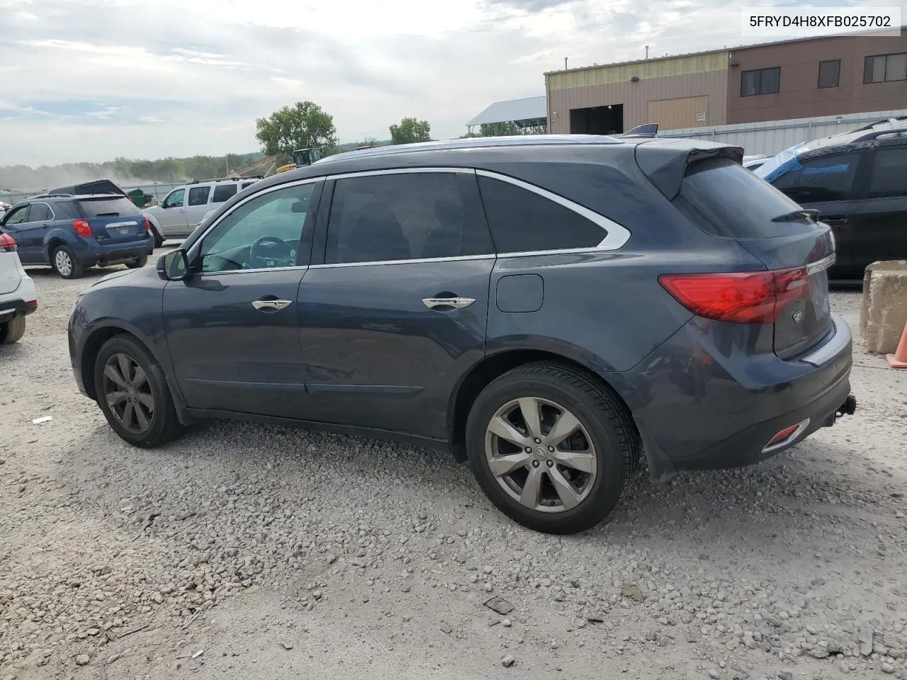 2015 Acura Mdx Advance VIN: 5FRYD4H8XFB025702 Lot: 71626234