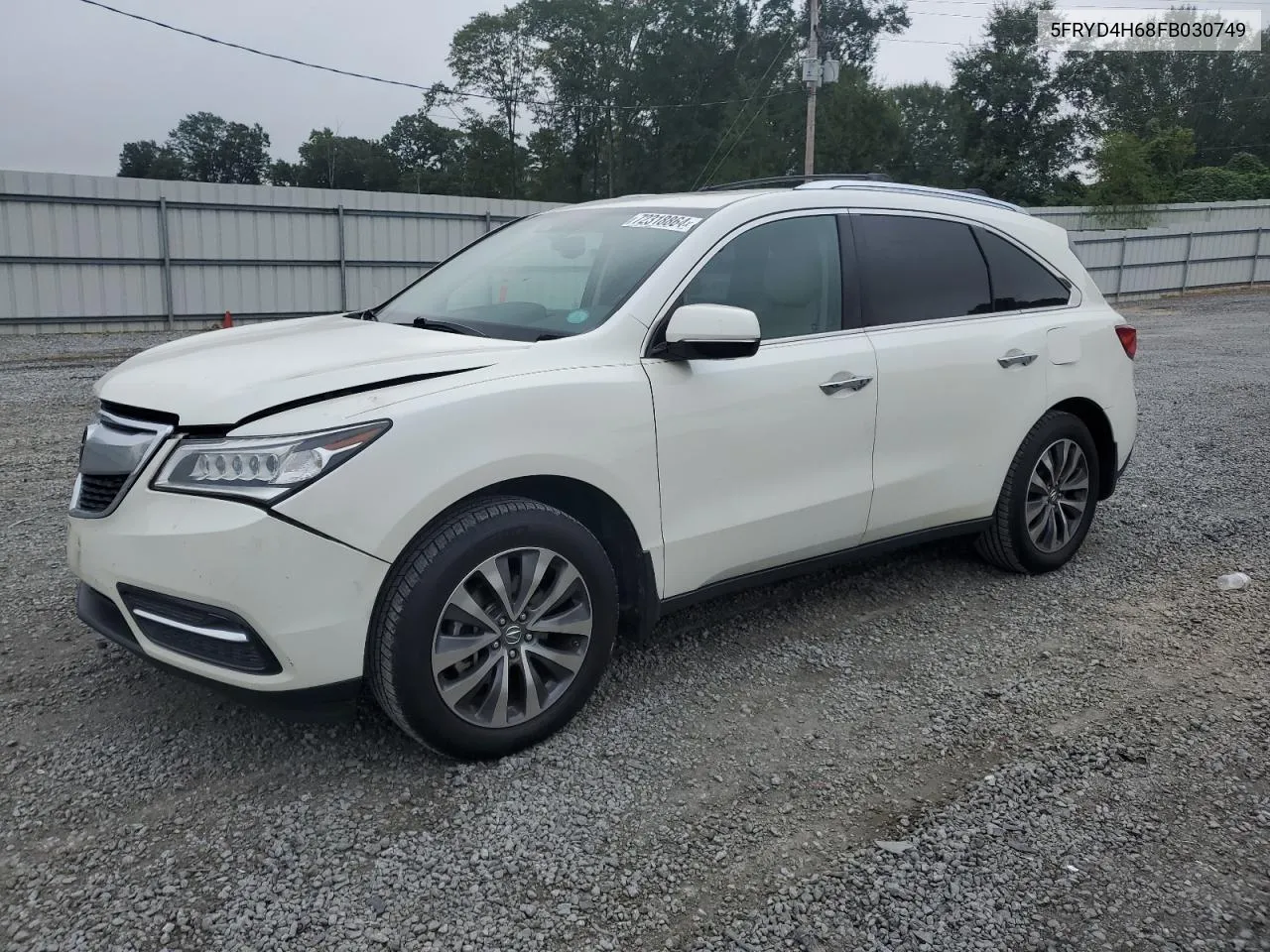 2015 Acura Mdx Technology VIN: 5FRYD4H68FB030749 Lot: 72318864