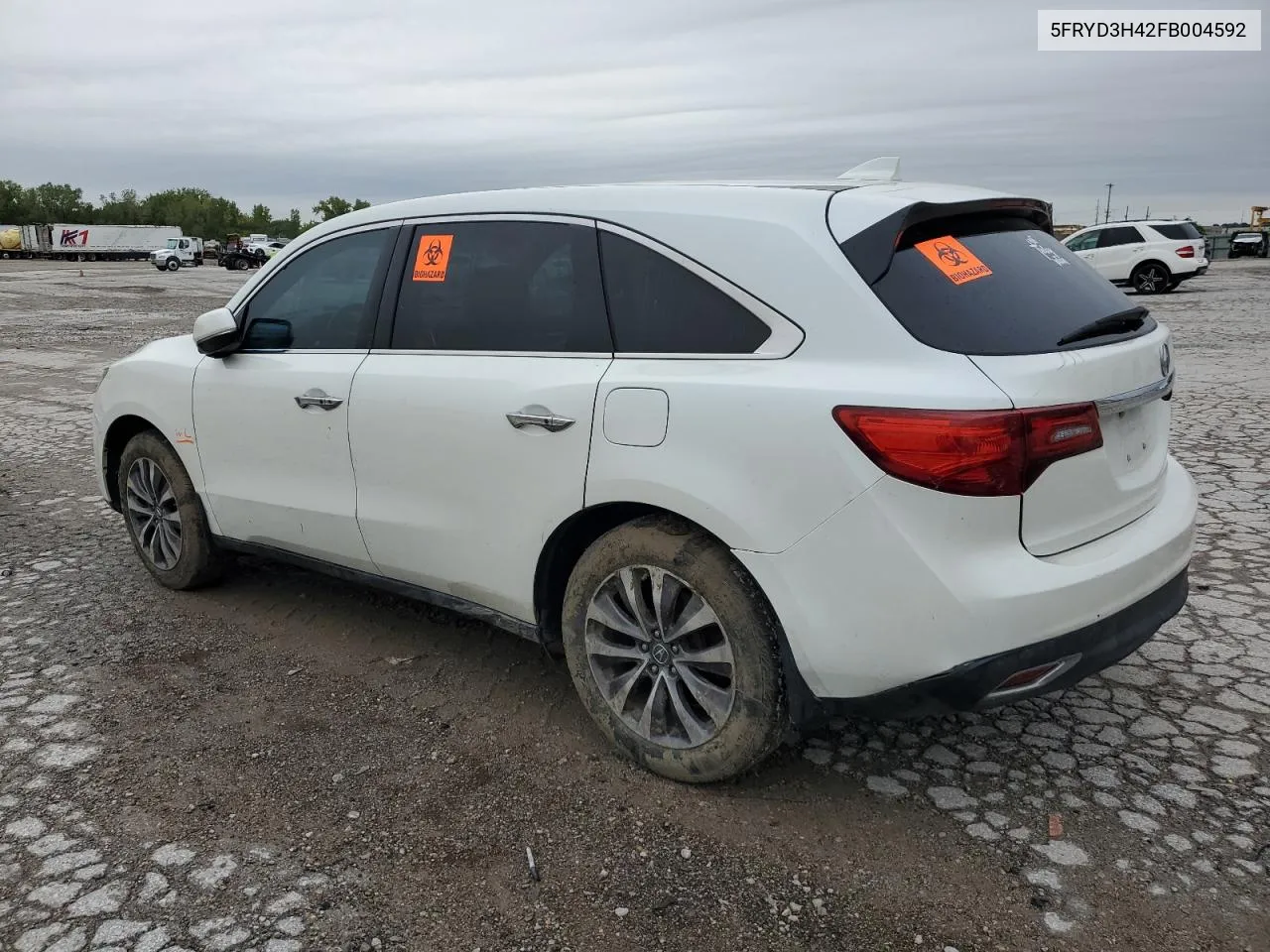 2015 Acura Mdx Technology VIN: 5FRYD3H42FB004592 Lot: 72682554