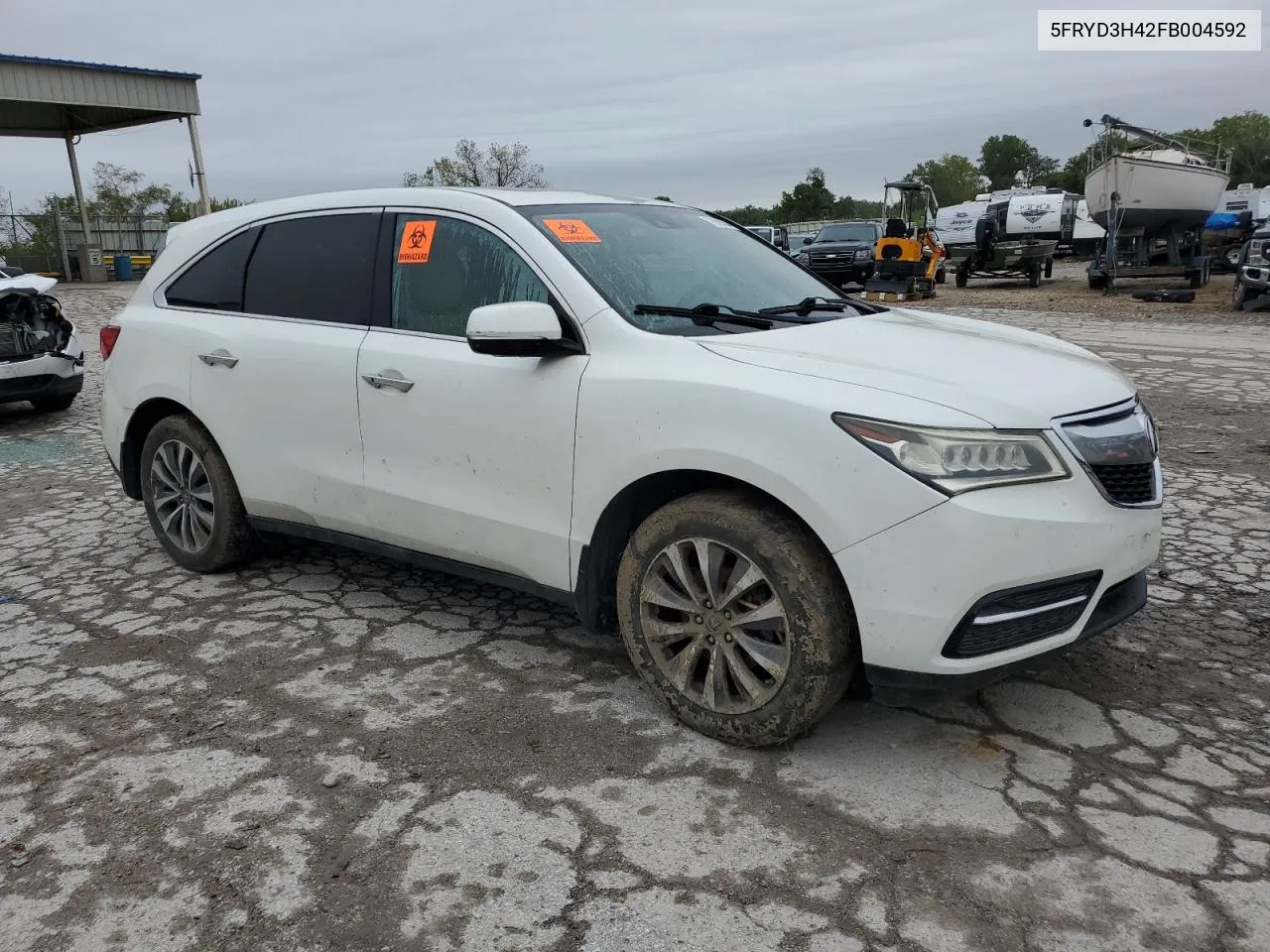 2015 Acura Mdx Technology VIN: 5FRYD3H42FB004592 Lot: 72682554