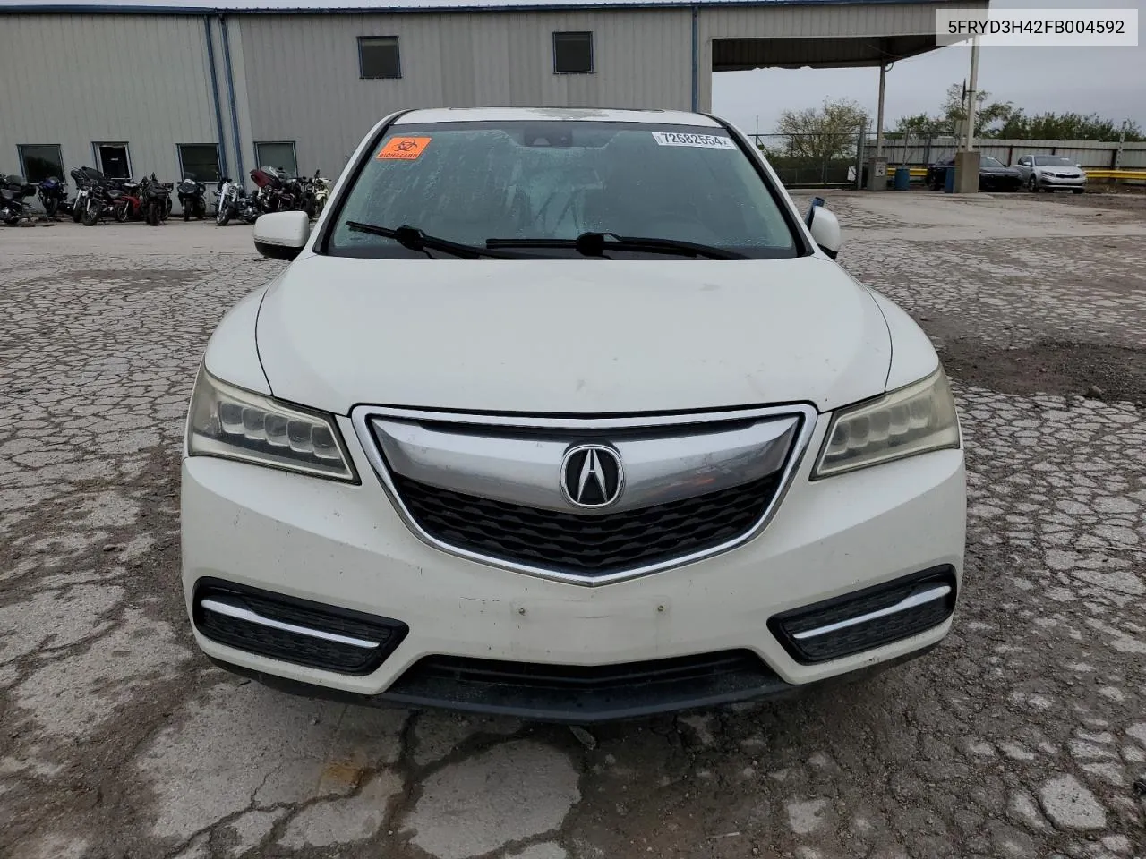 2015 Acura Mdx Technology VIN: 5FRYD3H42FB004592 Lot: 72682554