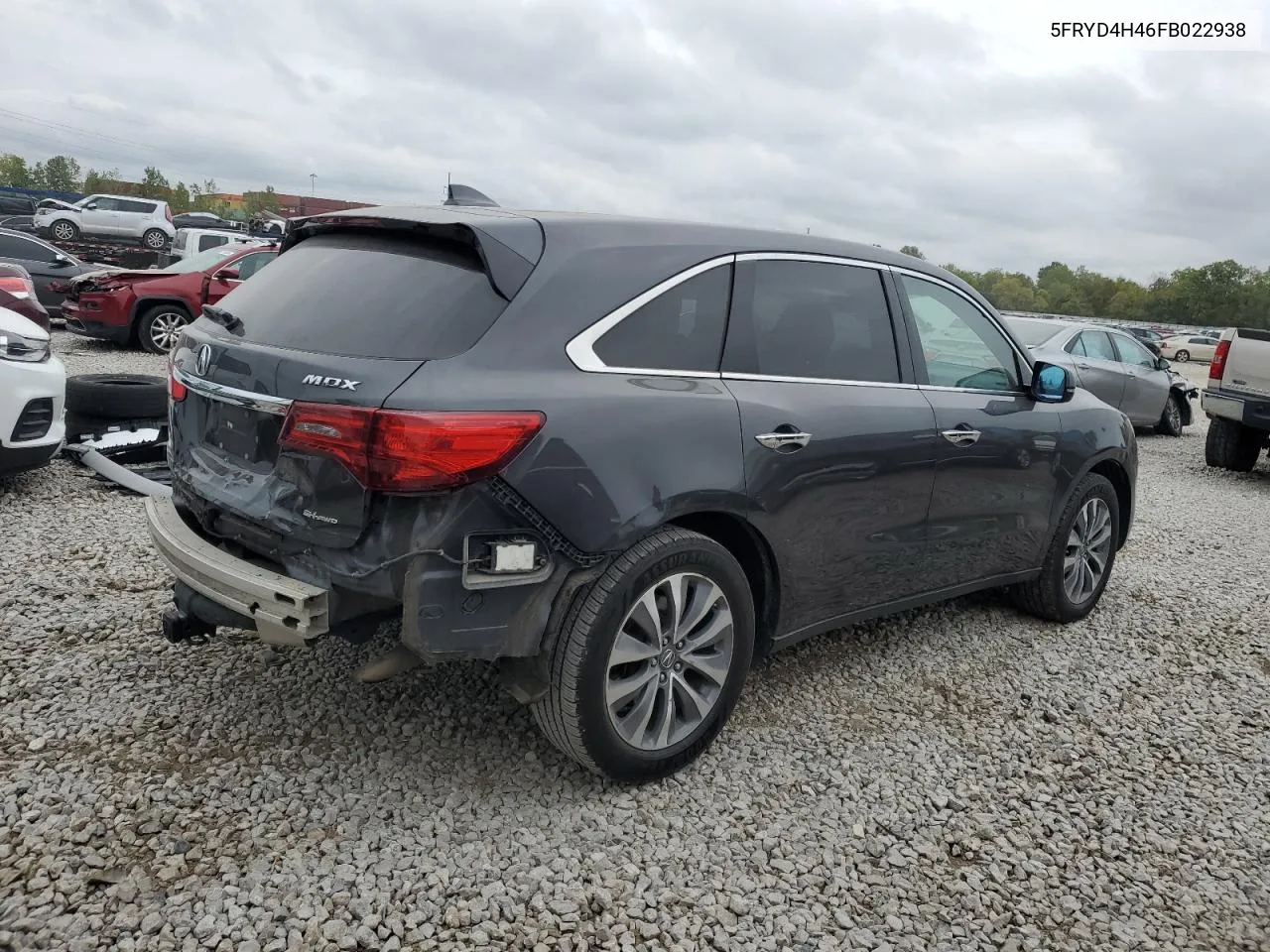 2015 Acura Mdx Technology VIN: 5FRYD4H46FB022938 Lot: 72955214