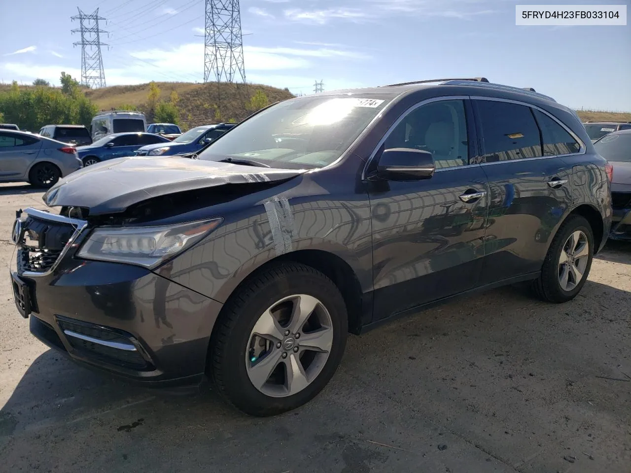 2015 Acura Mdx VIN: 5FRYD4H23FB033104 Lot: 73375774