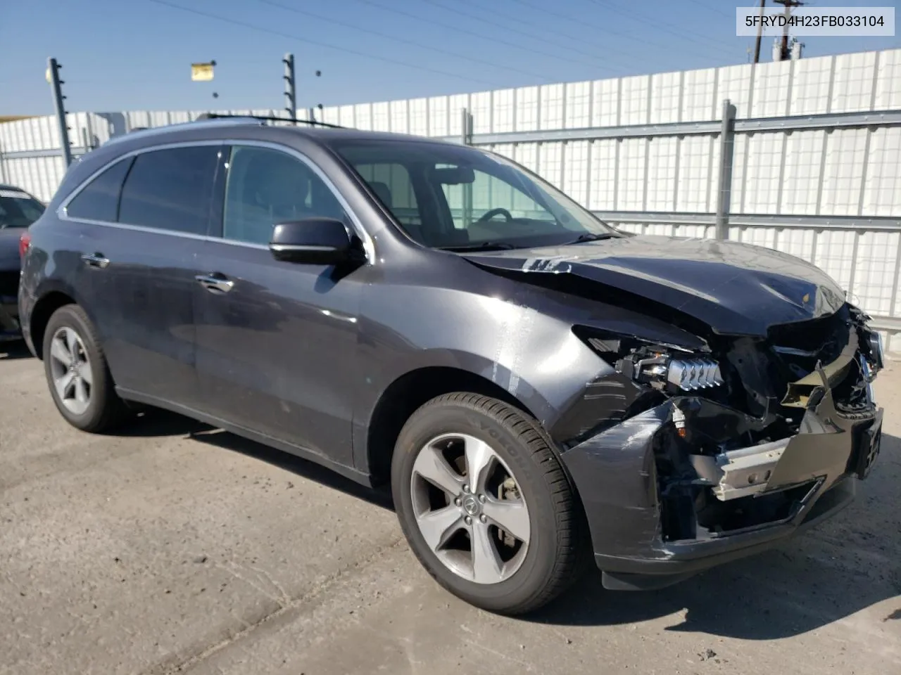 2015 Acura Mdx VIN: 5FRYD4H23FB033104 Lot: 73375774