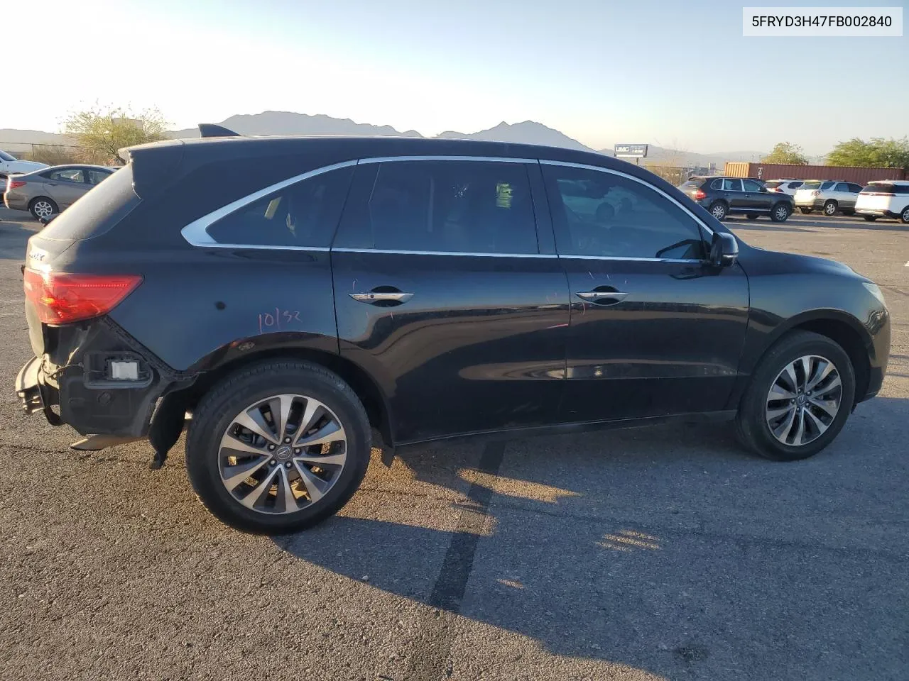 2015 Acura Mdx Technology VIN: 5FRYD3H47FB002840 Lot: 73584224