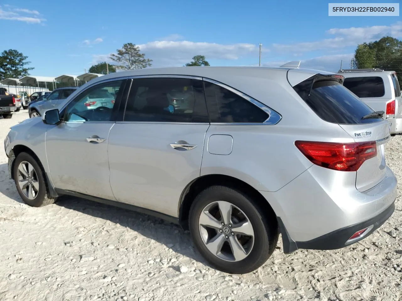 2015 Acura Mdx VIN: 5FRYD3H22FB002940 Lot: 74008514