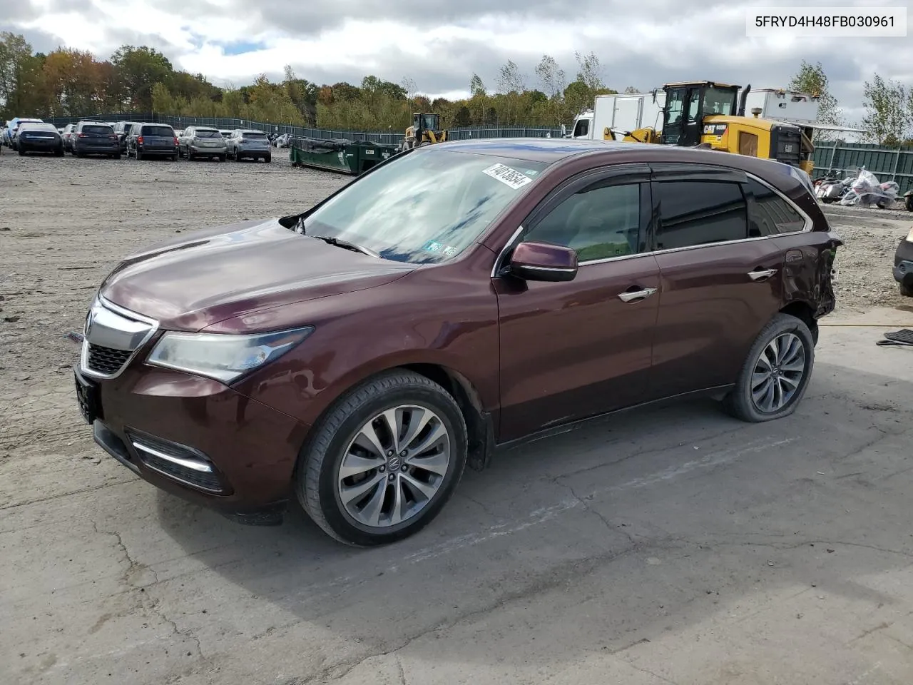 2015 Acura Mdx Technology VIN: 5FRYD4H48FB030961 Lot: 74013654