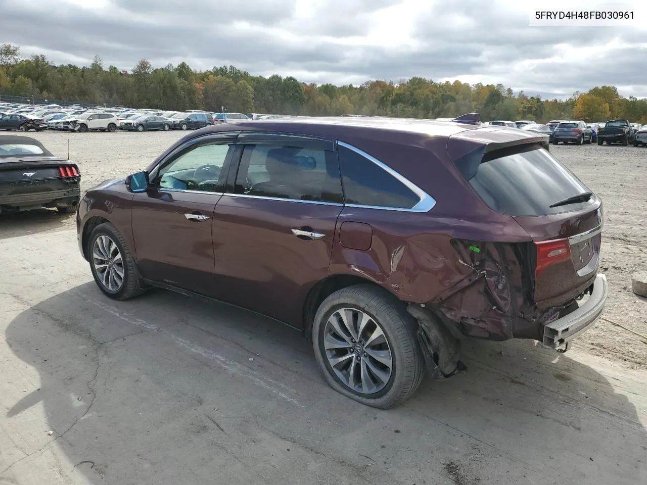 2015 Acura Mdx Technology VIN: 5FRYD4H48FB030961 Lot: 74013654