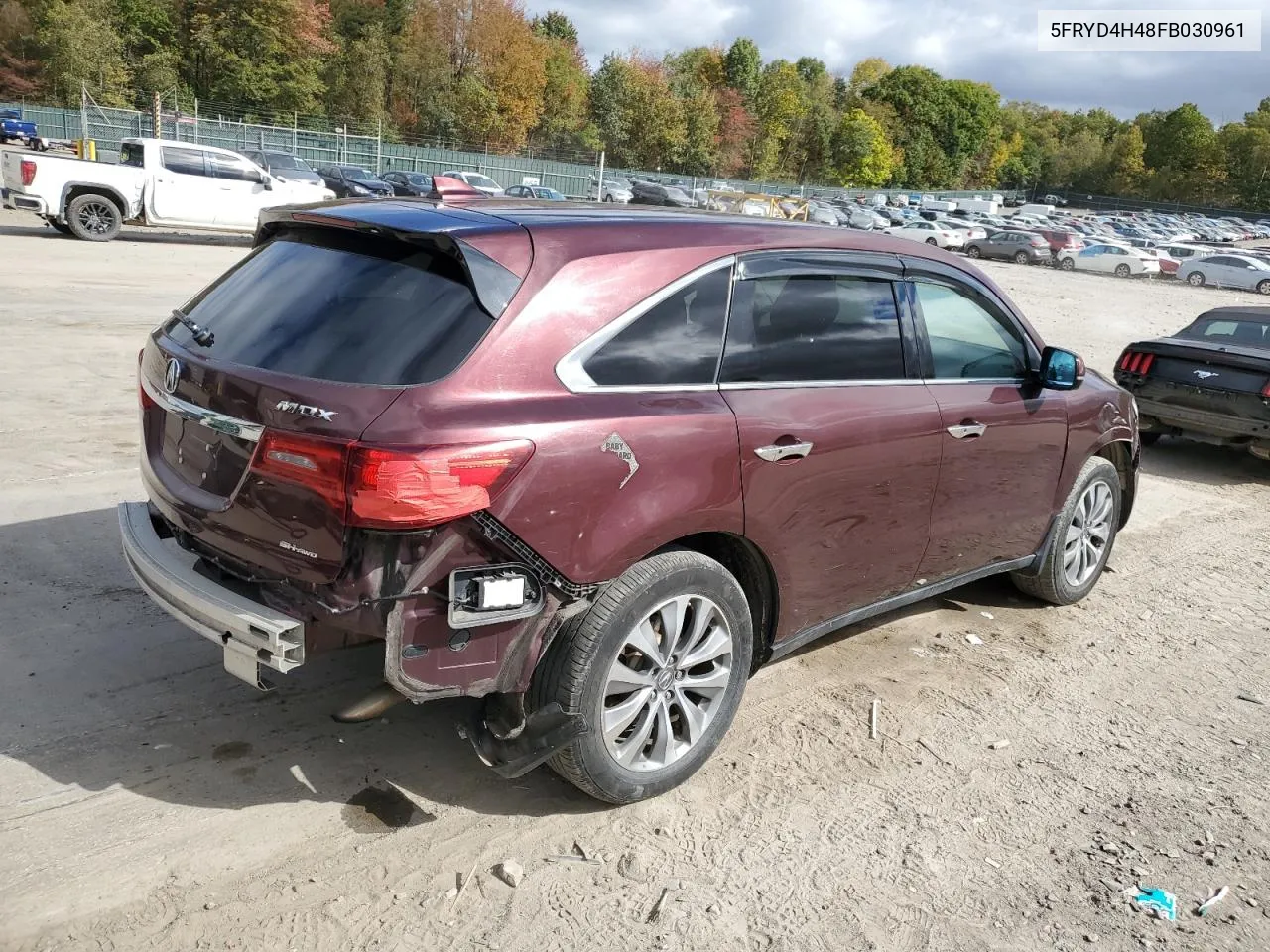 2015 Acura Mdx Technology VIN: 5FRYD4H48FB030961 Lot: 74013654