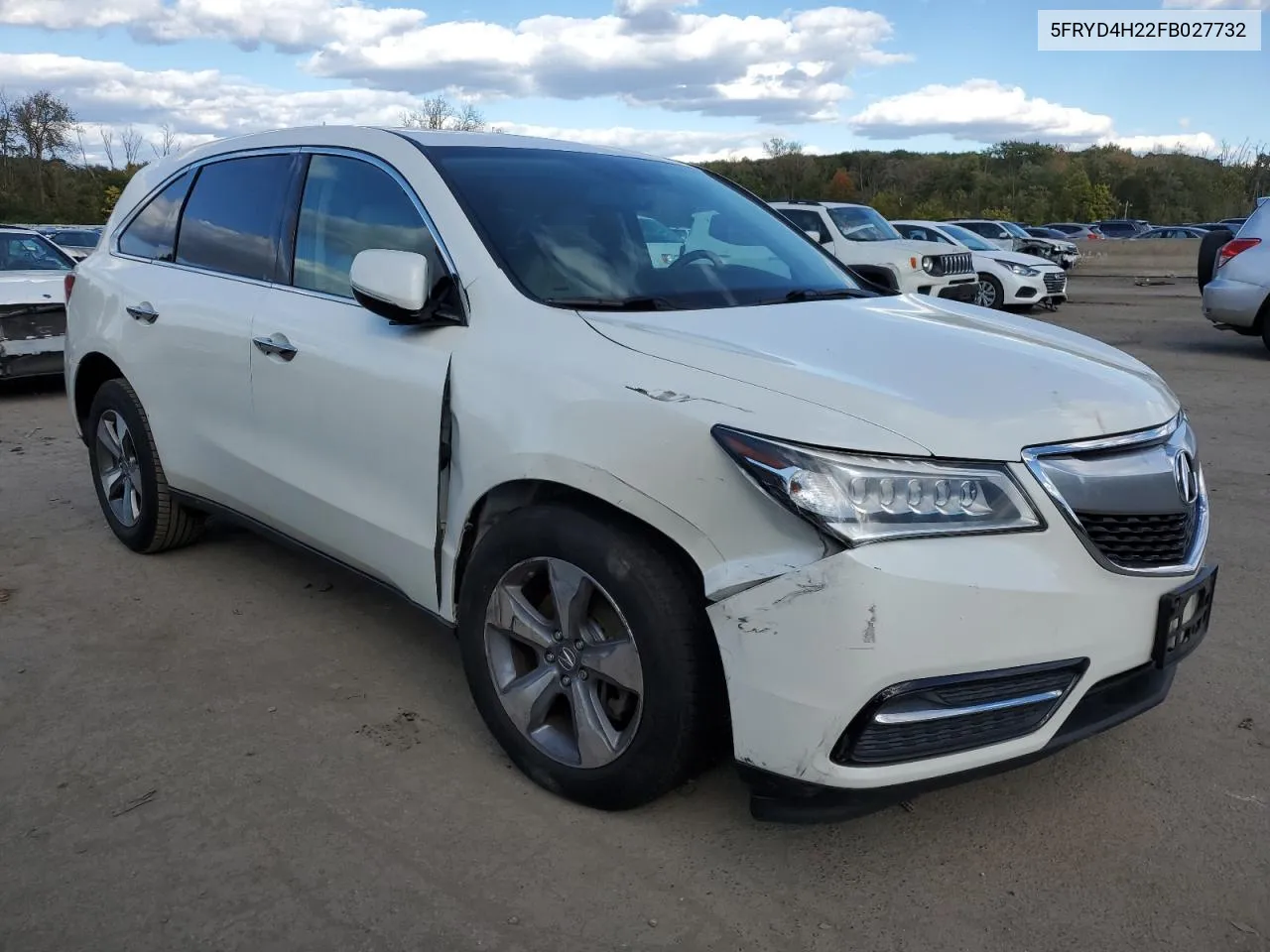 2015 Acura Mdx VIN: 5FRYD4H22FB027732 Lot: 74048254