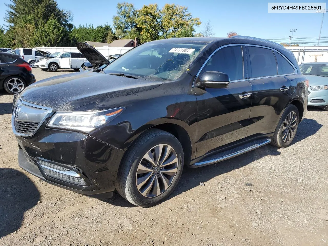 2015 Acura Mdx Technology VIN: 5FRYD4H49FB026501 Lot: 74791904