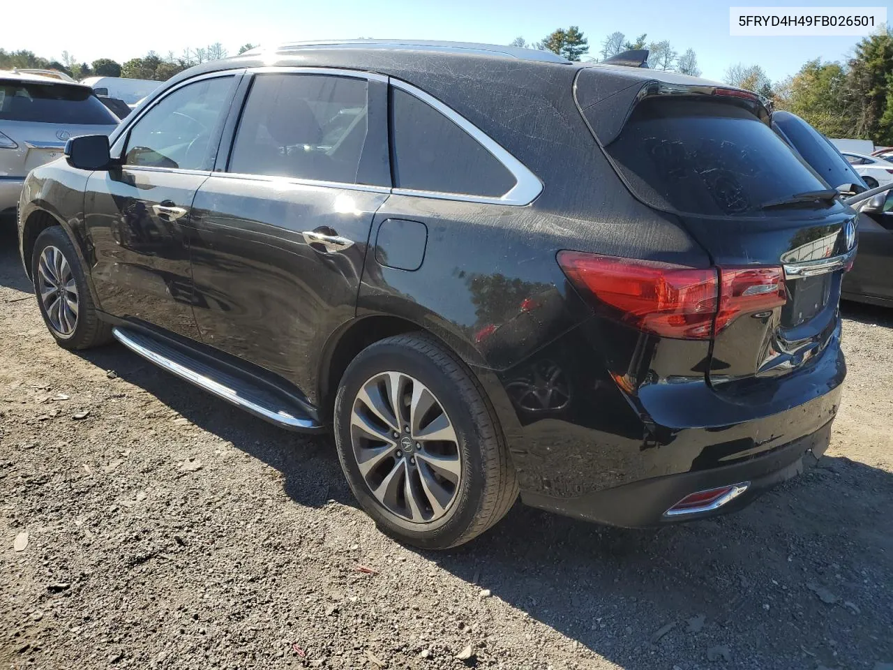 2015 Acura Mdx Technology VIN: 5FRYD4H49FB026501 Lot: 74791904